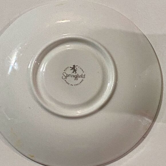 VTG, Springfield White Ceramic Tea Cup Plate Set - Picture 4 of 10